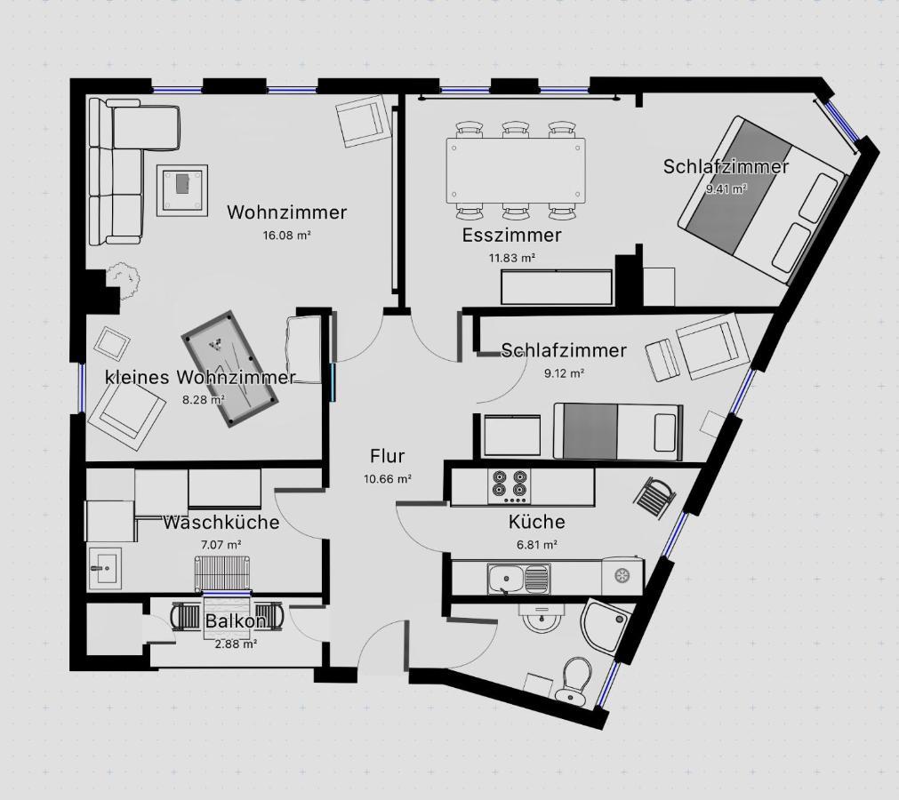 Blaue Türchen - Mit Beamer Und Kicker Apartment *